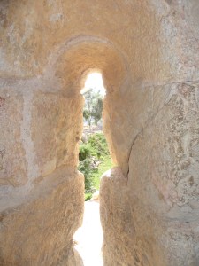 Small windows in Ajlun castle. 